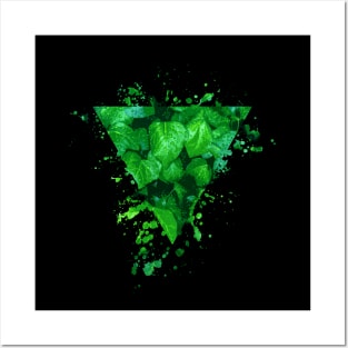 Green Wet Leaves Posters and Art